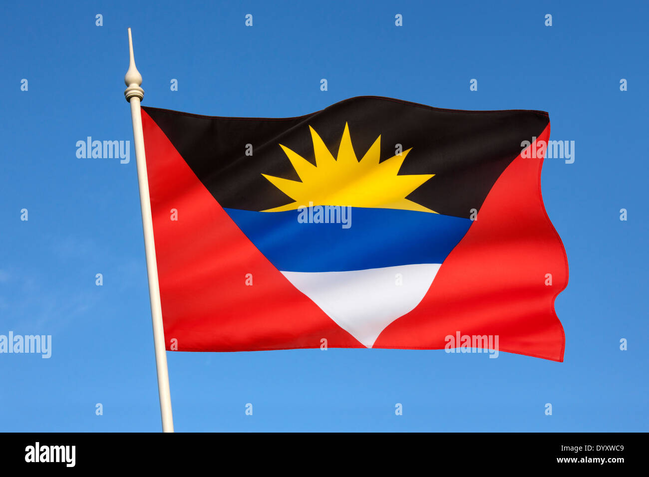 Le drapeau national d'Antigua-et-Barbuda Banque D'Images