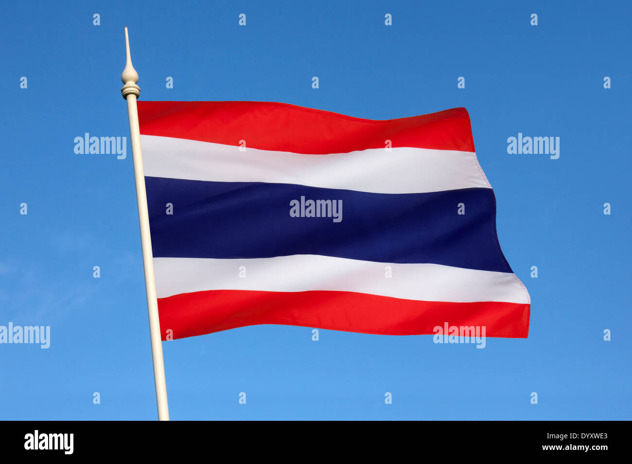 Le drapeau du Royaume de Thaïlande Banque D'Images