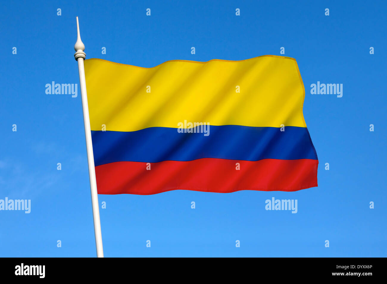 Le drapeau national de la Colombie Banque D'Images