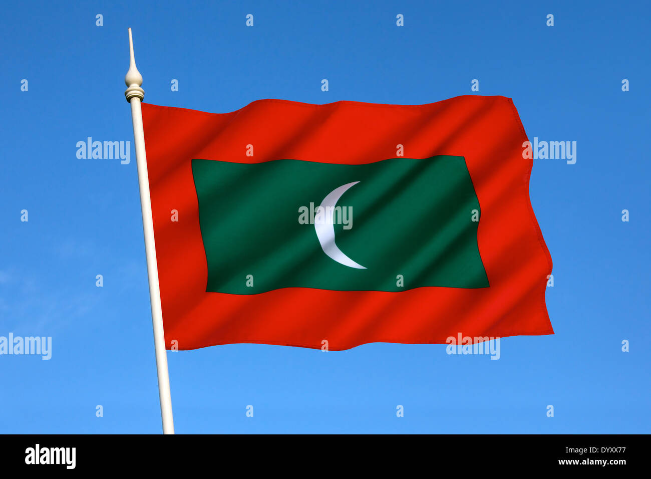 Le drapeau de la République des Maldives Banque D'Images