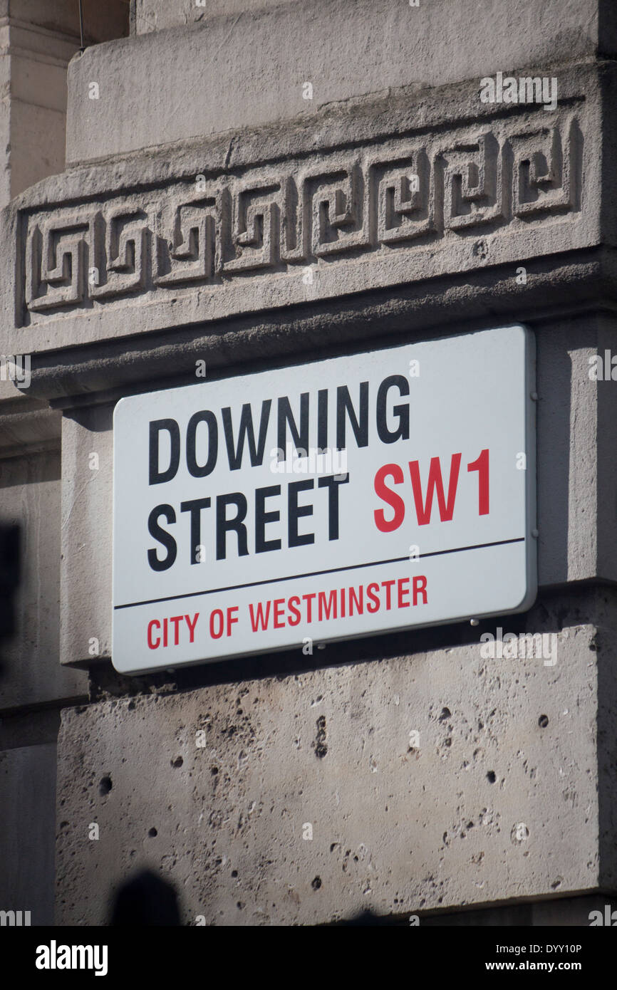 Downing Street Downing St SW1 sign Ville de Westminster London England UK Banque D'Images