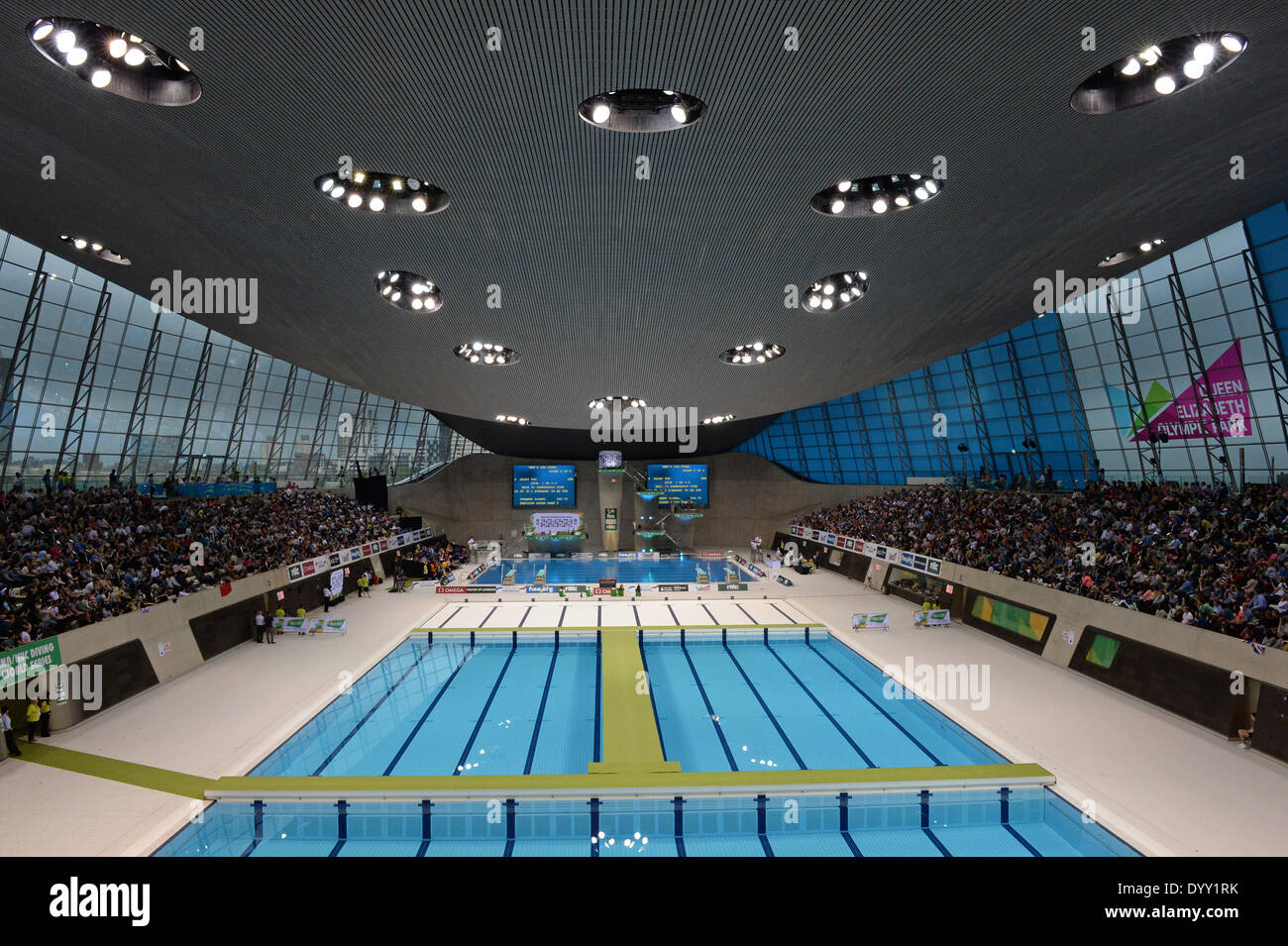 Londres, Royaume-Uni. Apr 27, 2014. Une vue générale au cours de la troisième journée de la FINA/NVC Diving World Series 2014 au Centre aquatique de Londres le 27 avril 2014 à Londres, au Royaume-Uni. Credit : Mitchell Gunn/ESPA/Alamy Live News Banque D'Images