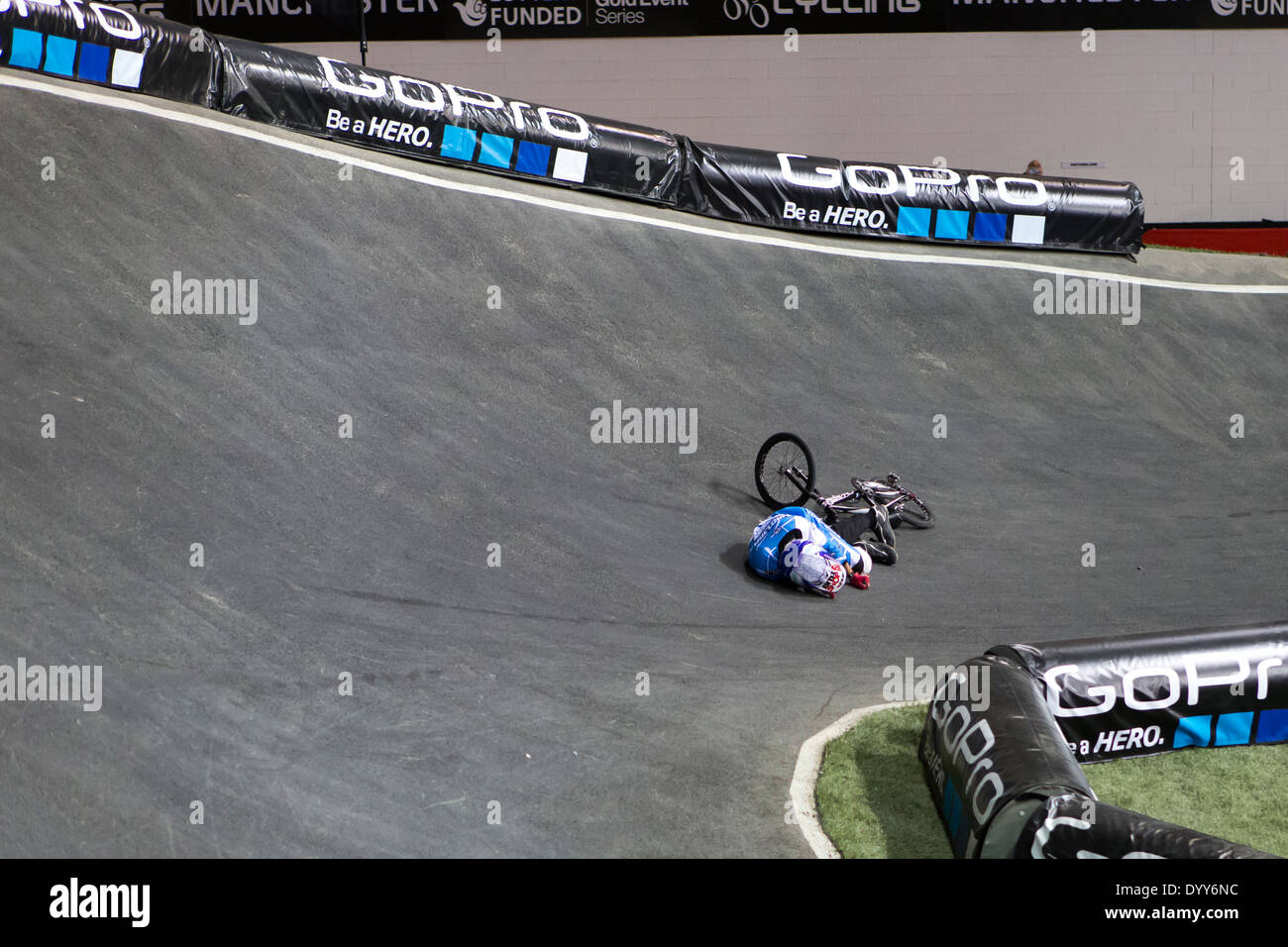 La Coupe du Monde Supercross BMX UCI Centre National de cyclisme de Manchester, Angleterre Royaume-uni Banque D'Images