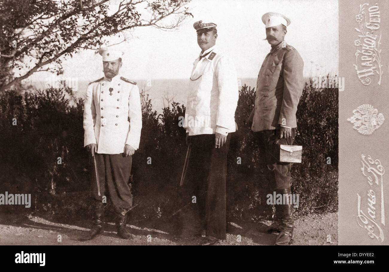 Le roi de Grèce avec Georg I. aristocrates russes, 1901 Banque D'Images