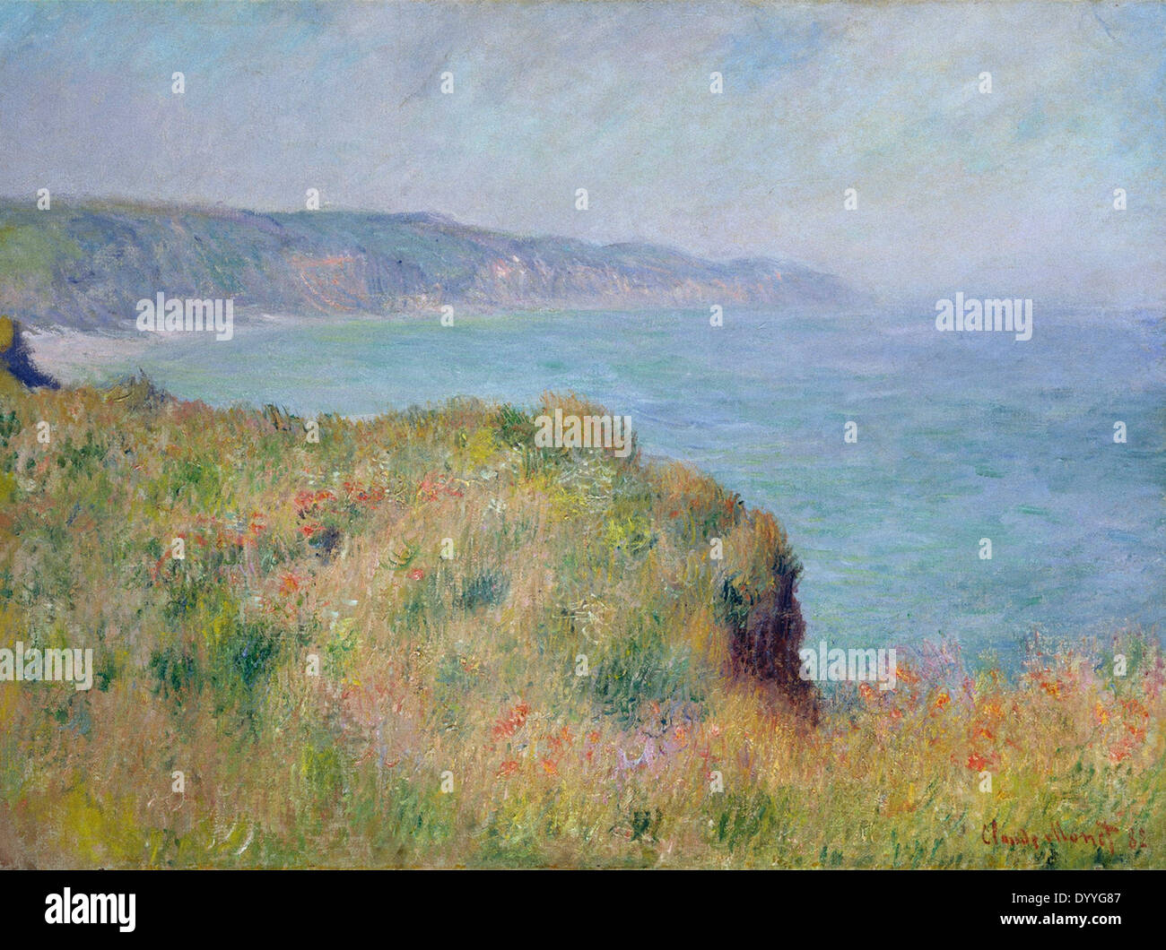Claude Monet sur la falaise à Pourville Banque D'Images