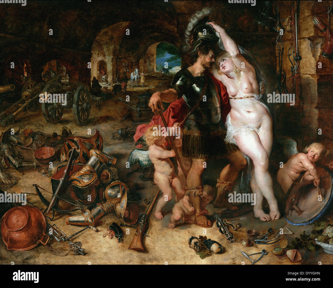 Peter Paul Rubens & Jan Brueghel l'ancien Le Retour de la guerre, Mars désarmé par Vénus Banque D'Images