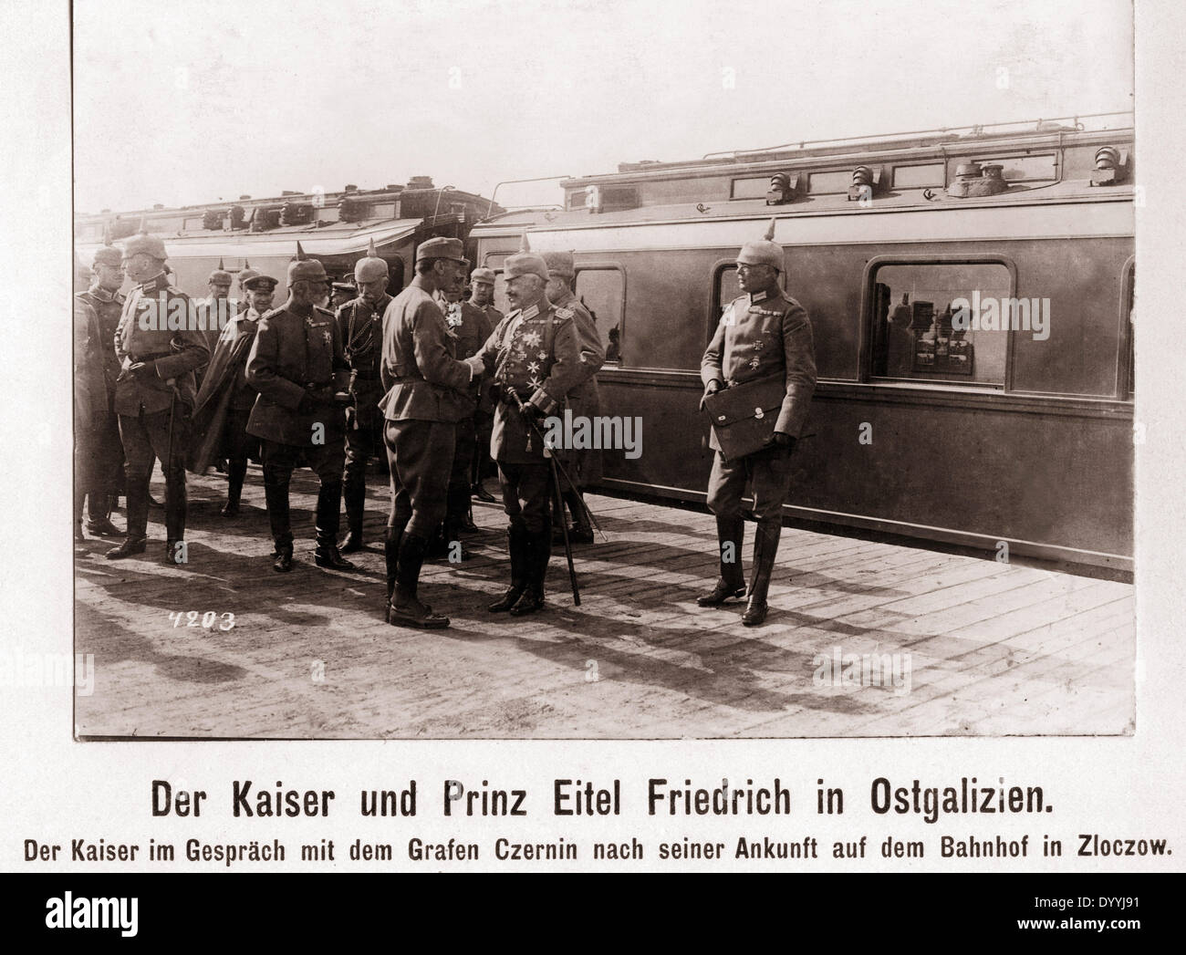 Guillaume II et du Prince Eitel Friedrich de Prusse en East-Galicia, 1917 Banque D'Images