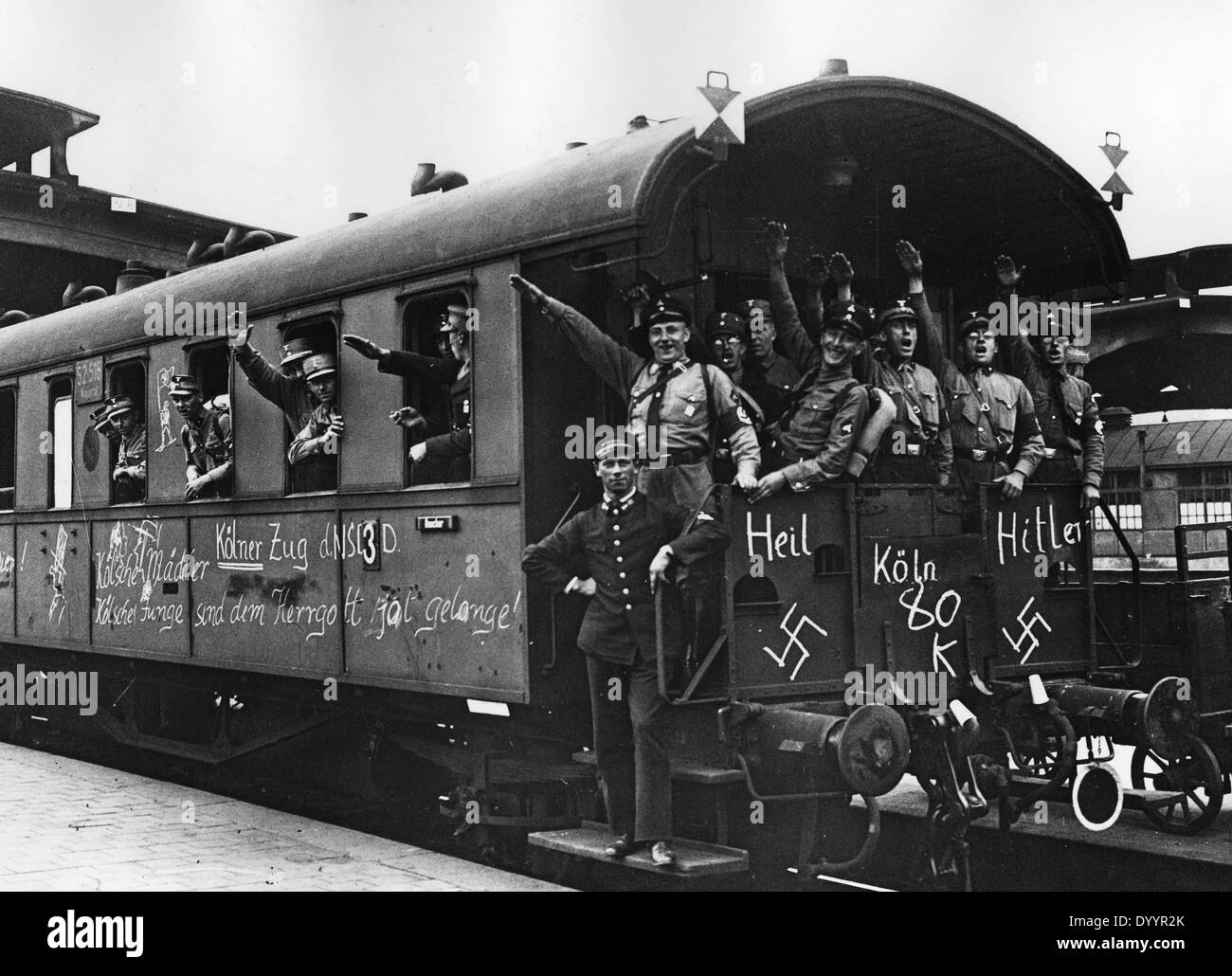 Cologne SA-hommes sur la façon de le 'Ralley de victoire', 1933 Banque D'Images