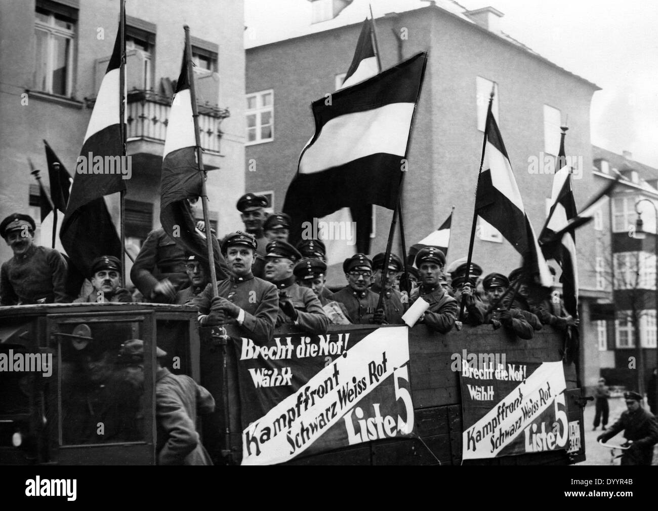 Véhicule de propagande du Front Black-White-Rouge, 1933 Banque D'Images