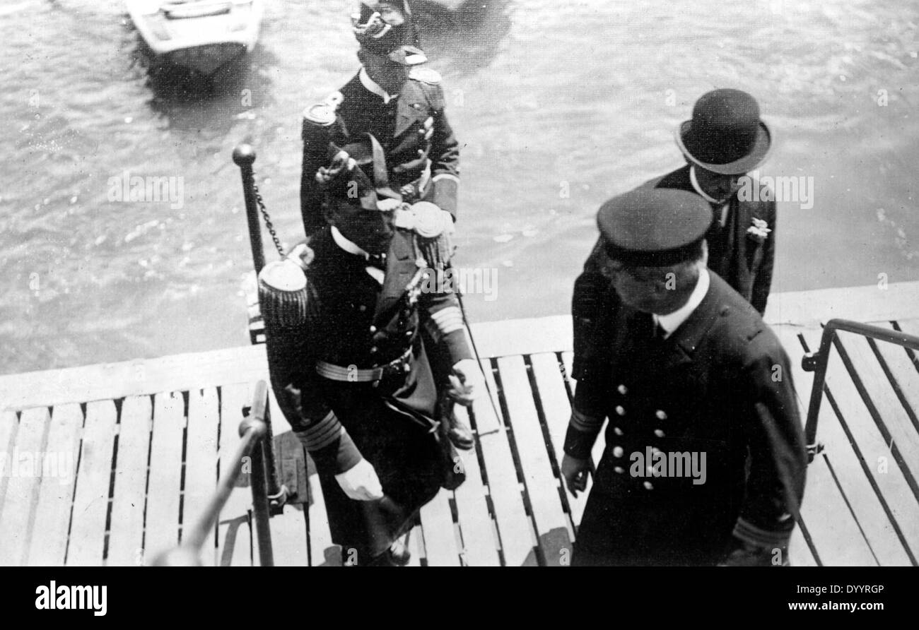 Des officiers de la marine allemande à Valparaiso, 1914 Banque D'Images
