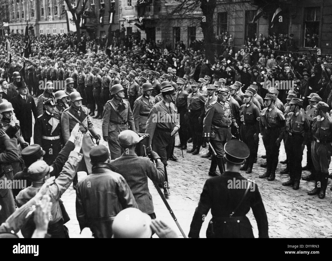 Paul von Hindenburg à la parade militaire sur la "journée de Potsdam', 1933 Banque D'Images