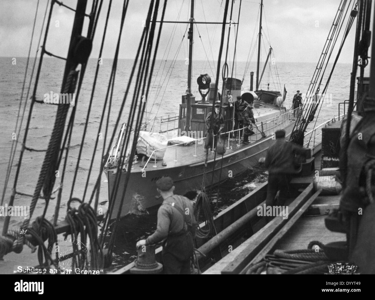 Le contrôle des frontières d'un navire, 1933 Banque D'Images