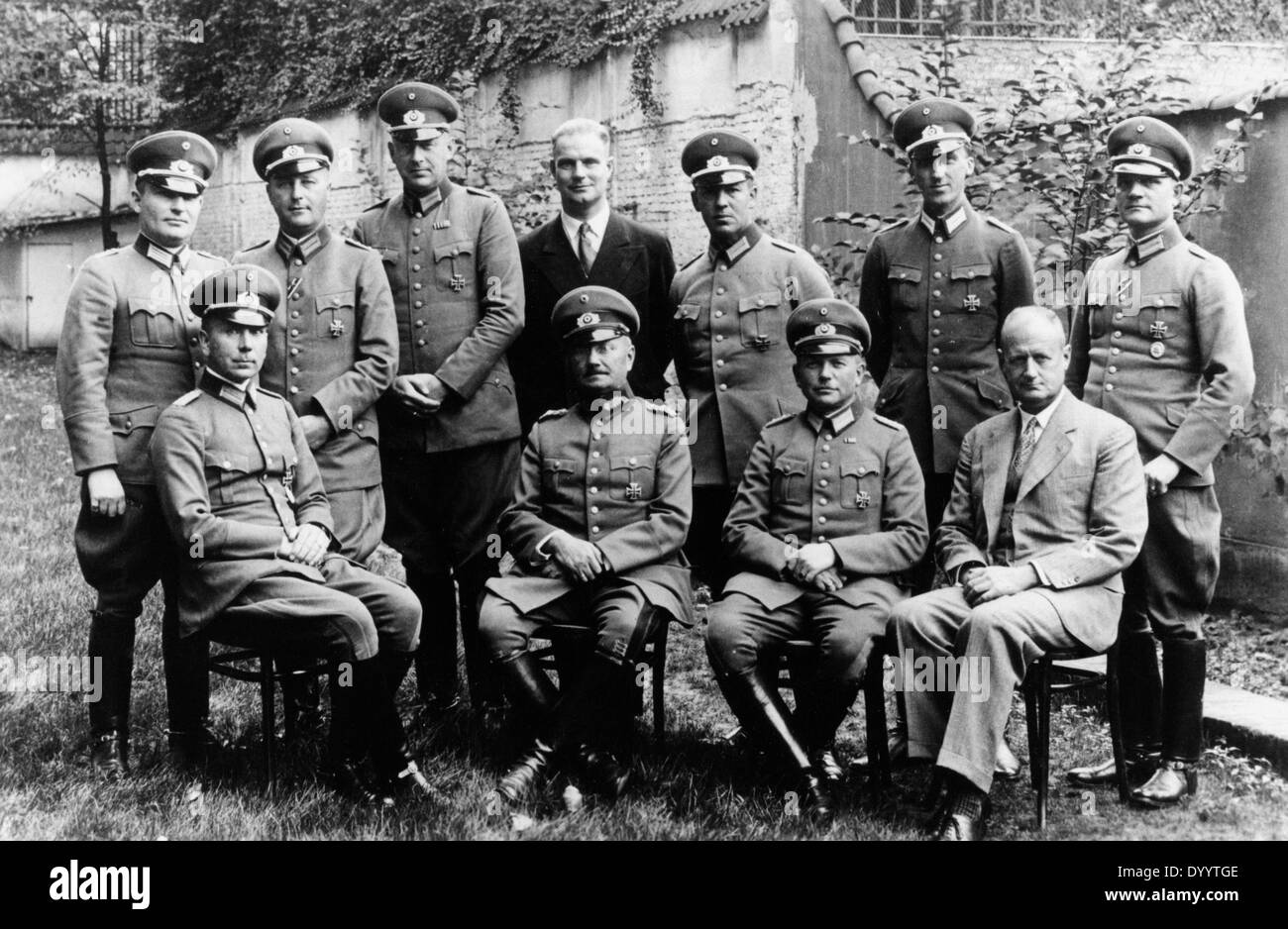 Les officiers de la Wehrmacht allemande de la motorisation des troupes, 1933 Banque D'Images
