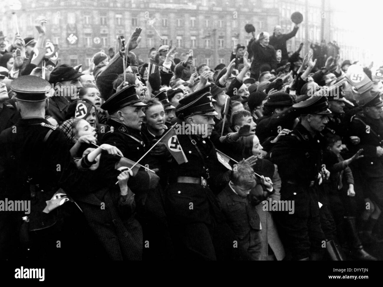 Hitler-enthousiasme à Leipzig, 1938 Banque D'Images