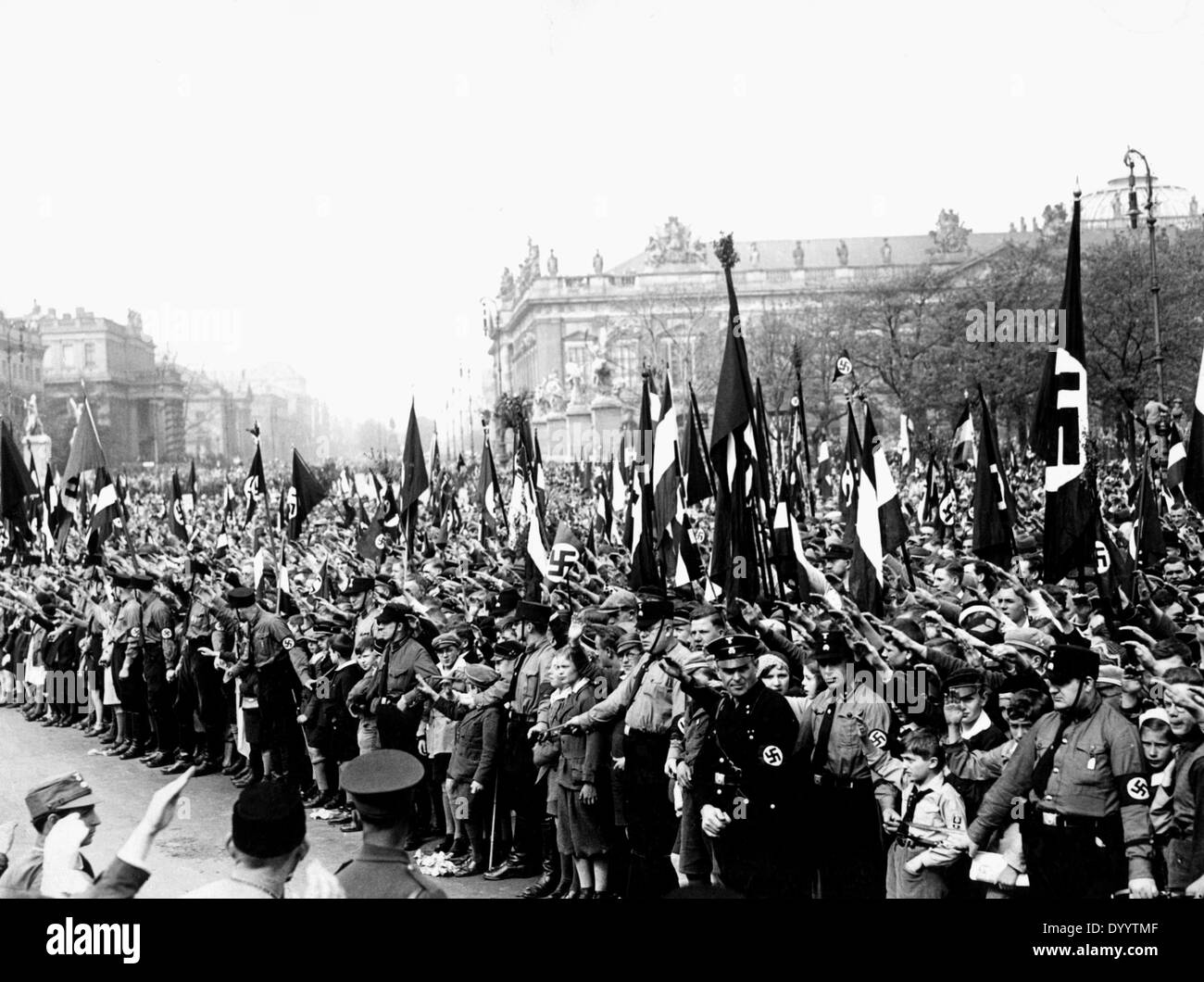 Rallye jeunes NSDAP dans Berlin, 1933 Banque D'Images