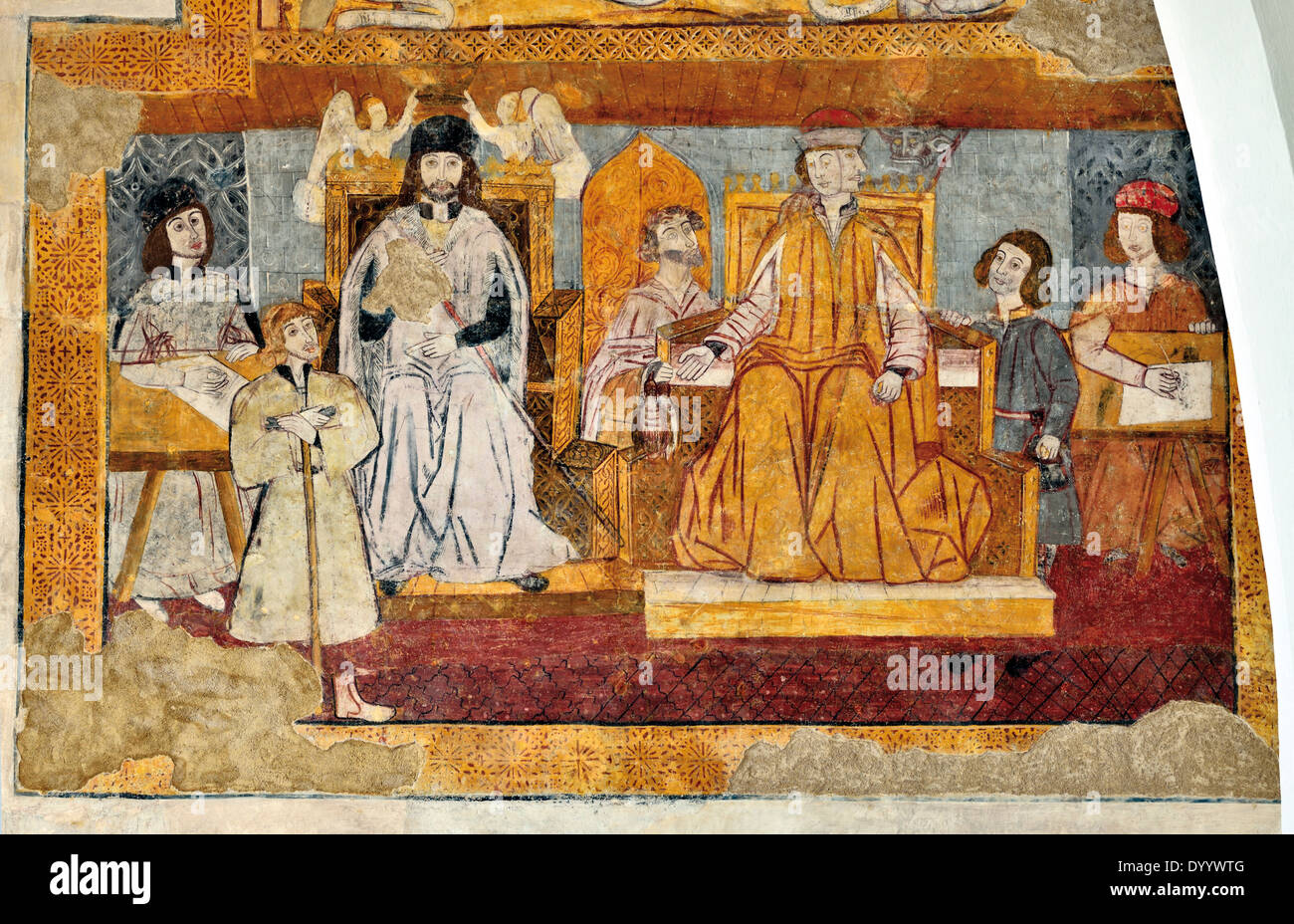Le Portugal, l'Alentejo : fresque médiévale dans le Museu do fresque de Monsaraz Banque D'Images