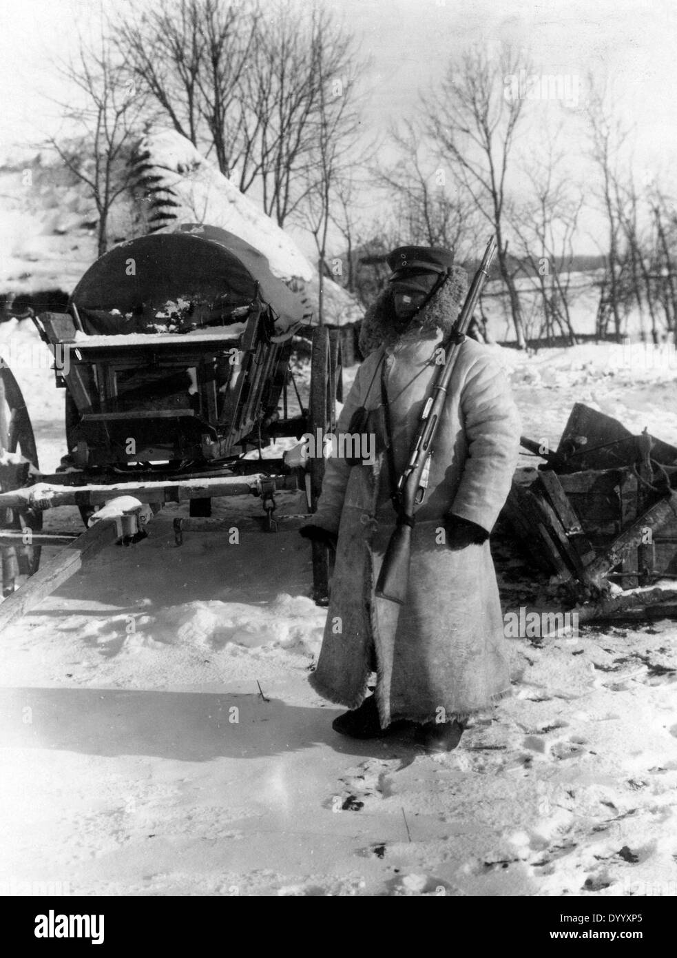 Garde allemande en hiver, 1916 Banque D'Images