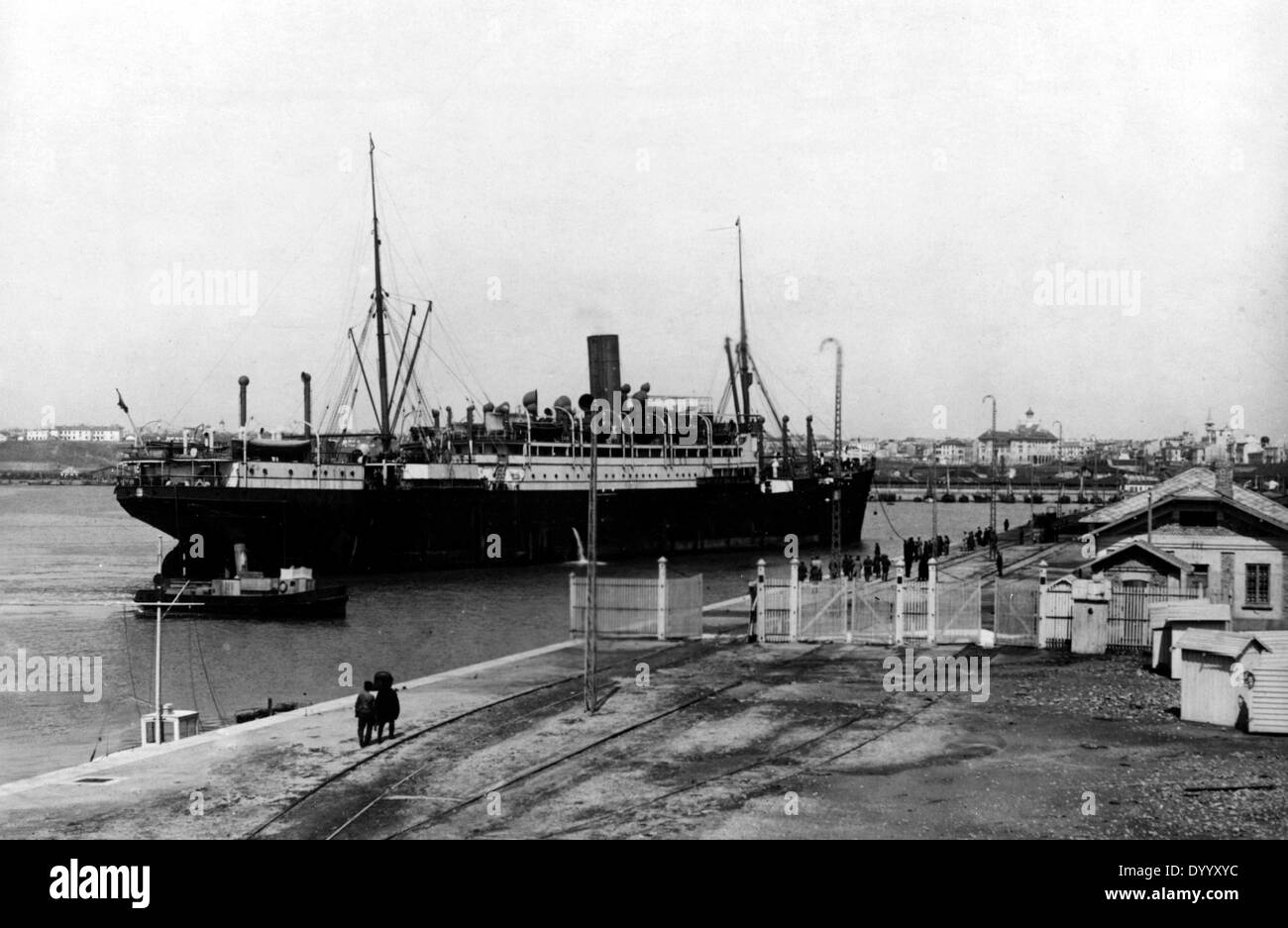 Bateau à vapeur 'Corcorado" dans le port de Constanza à la Première Guerre mondiale Banque D'Images