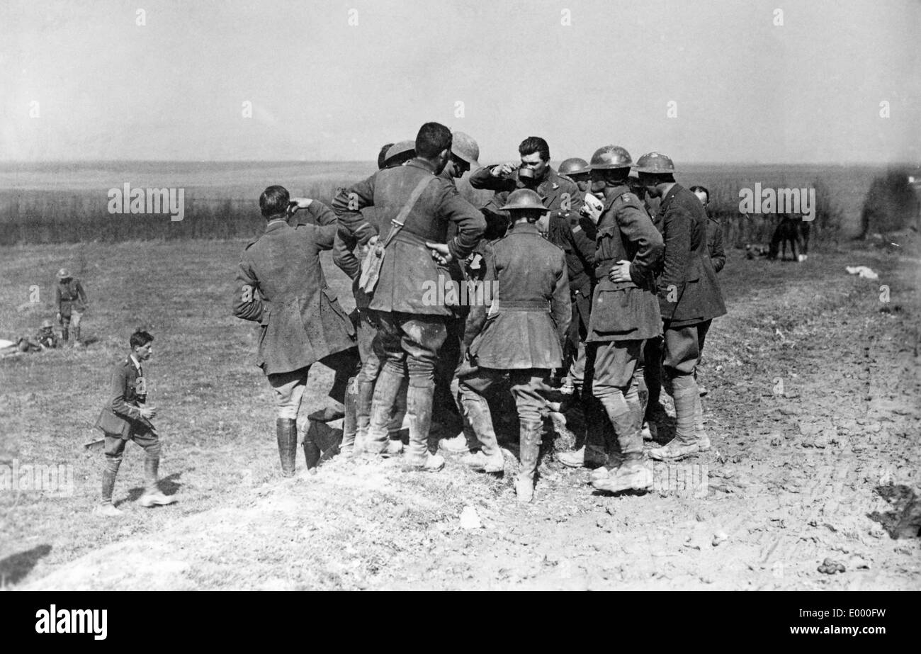 Les prisonniers américains et anglais, 1918 Banque D'Images