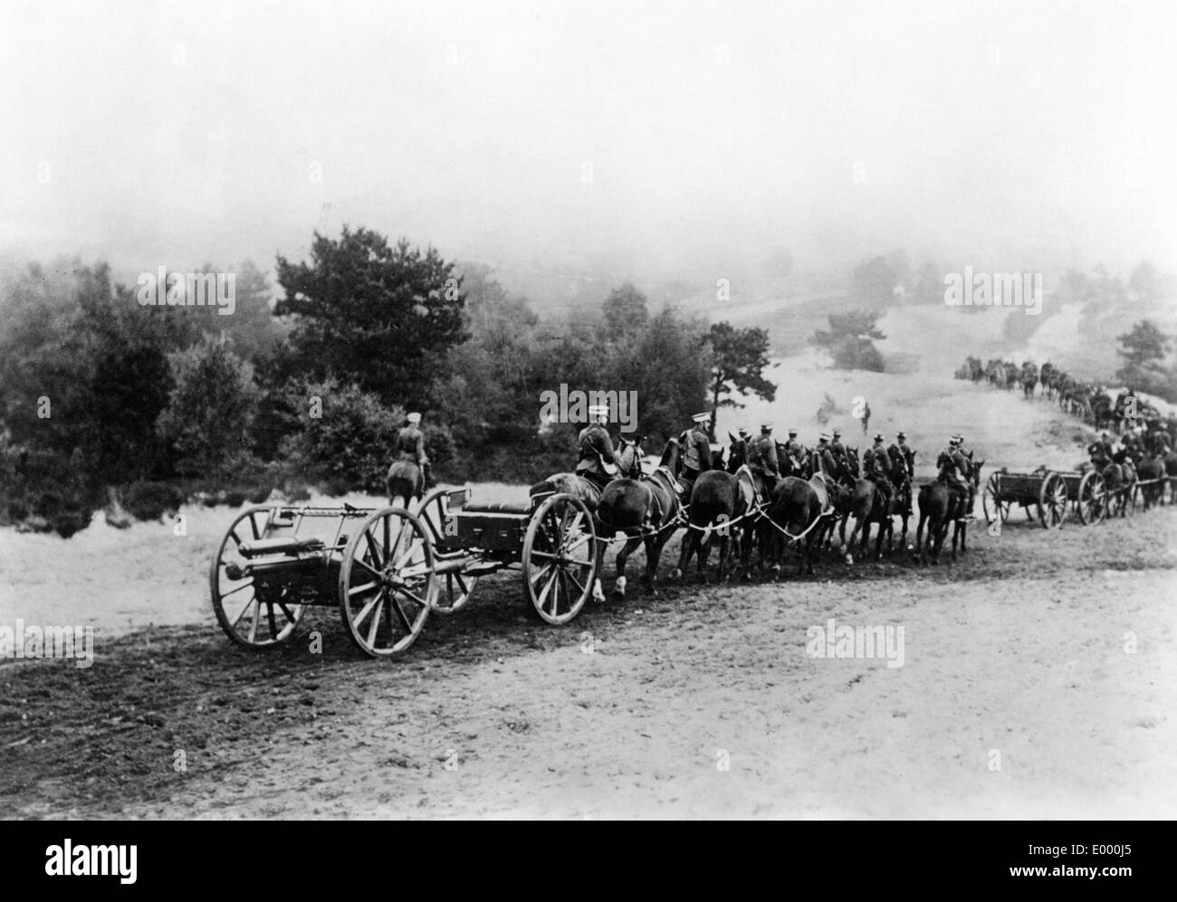 Champ lumineux anglais sur l'artillerie, mars 1914 Banque D'Images