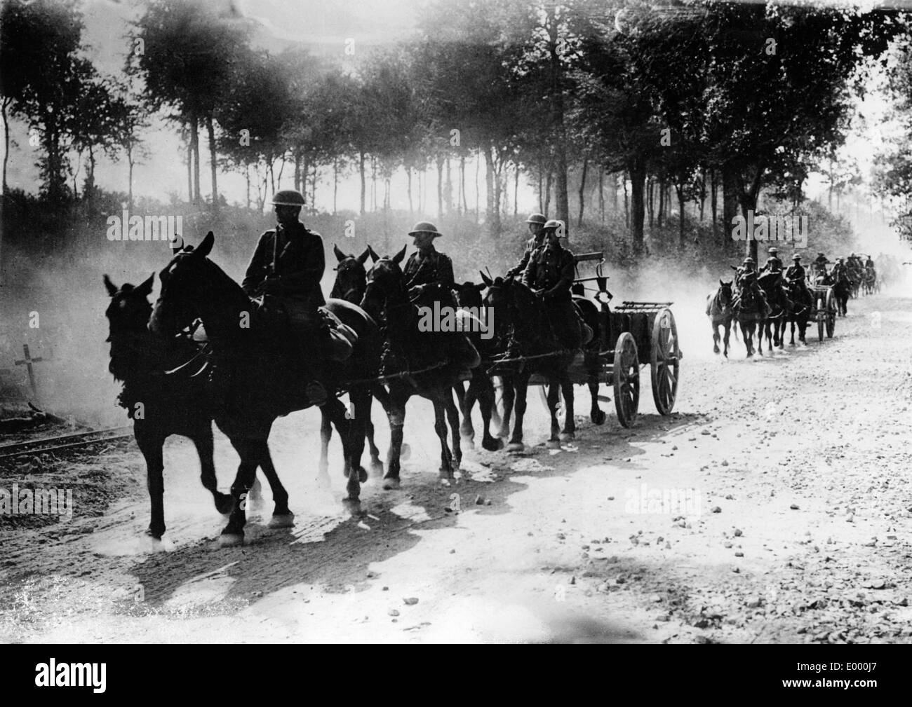 Train de munitions français, 1918 Banque D'Images