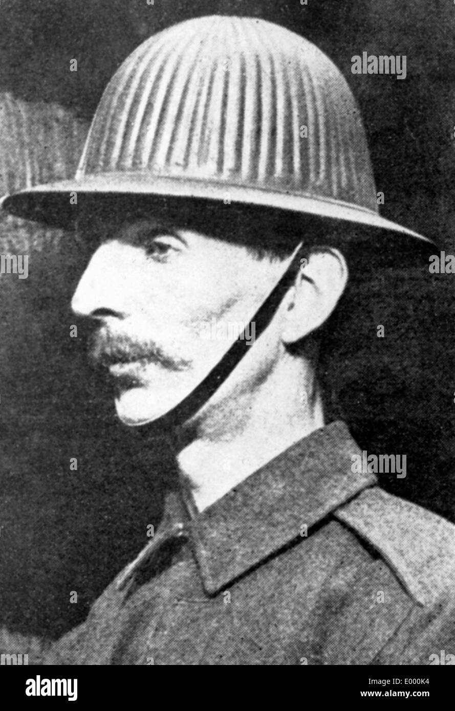 Soldat anglais avec casque d'acier, 1915 Banque D'Images