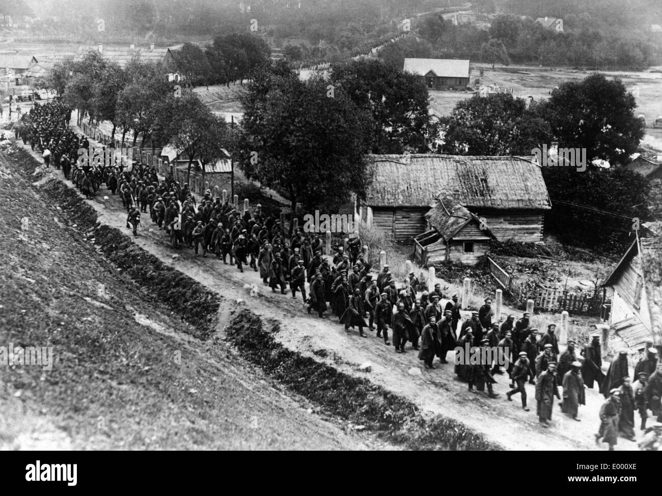 Transport de prisonniers de guerre russes, 1915 Banque D'Images