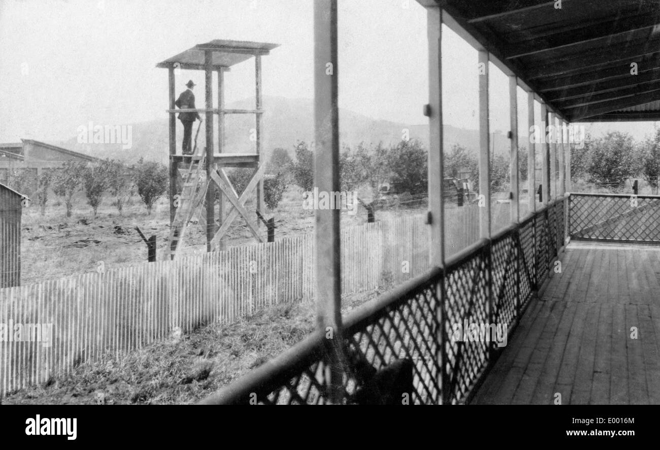 Le poste d'observation dans un camp de prisonniers de l'Afrique du Sud, 1915 Banque D'Images