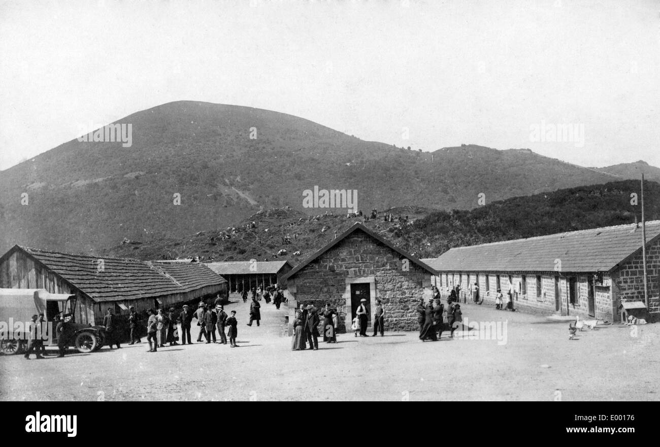 Camp d'internement français près de Clermont-Ferrand, 1914 Banque D'Images