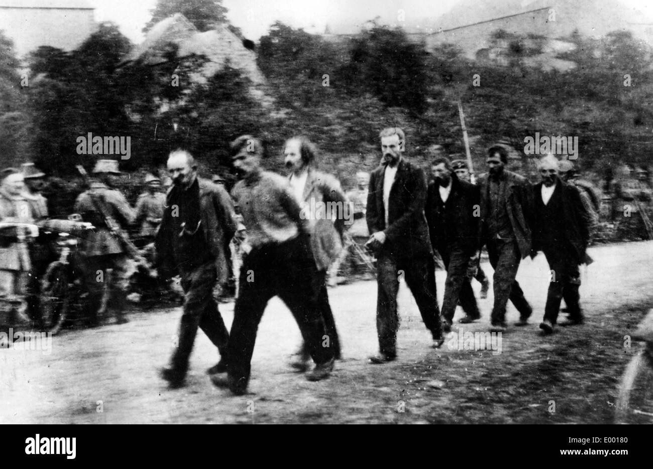 Partisans capturés en France, 1914 Banque D'Images