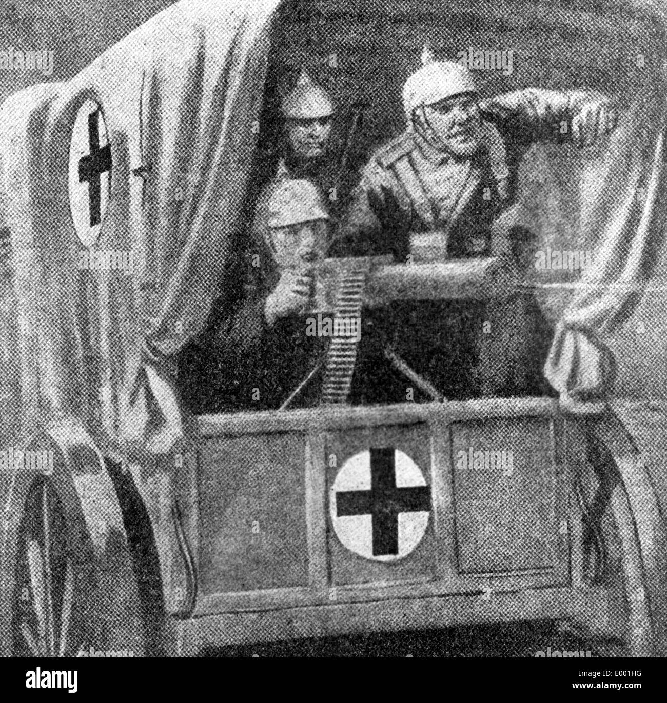 Sentiment anti-allemand de propagande de la Croix-Rouge allemande dans la Première Guerre mondiale Banque D'Images