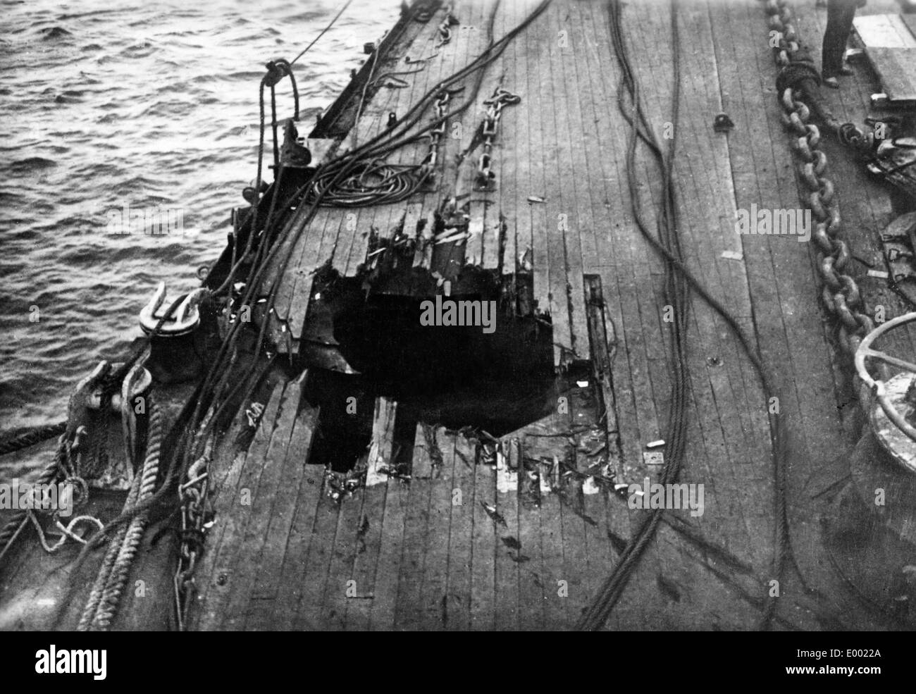 Pont endommagé du SMS Goeben, 1918 Banque D'Images