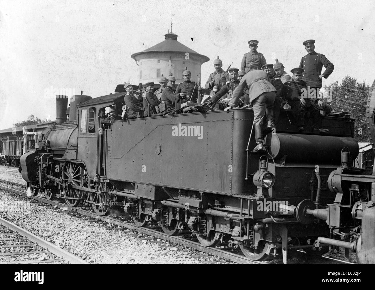 Transport de troupes allemandes, 1914 Banque D'Images