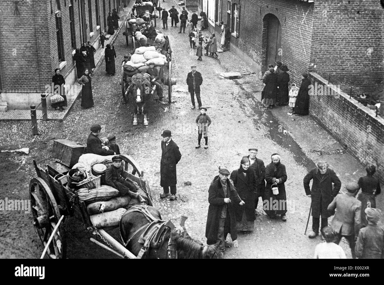 Les réfugiés belges en 1918, Ittervoort Banque D'Images