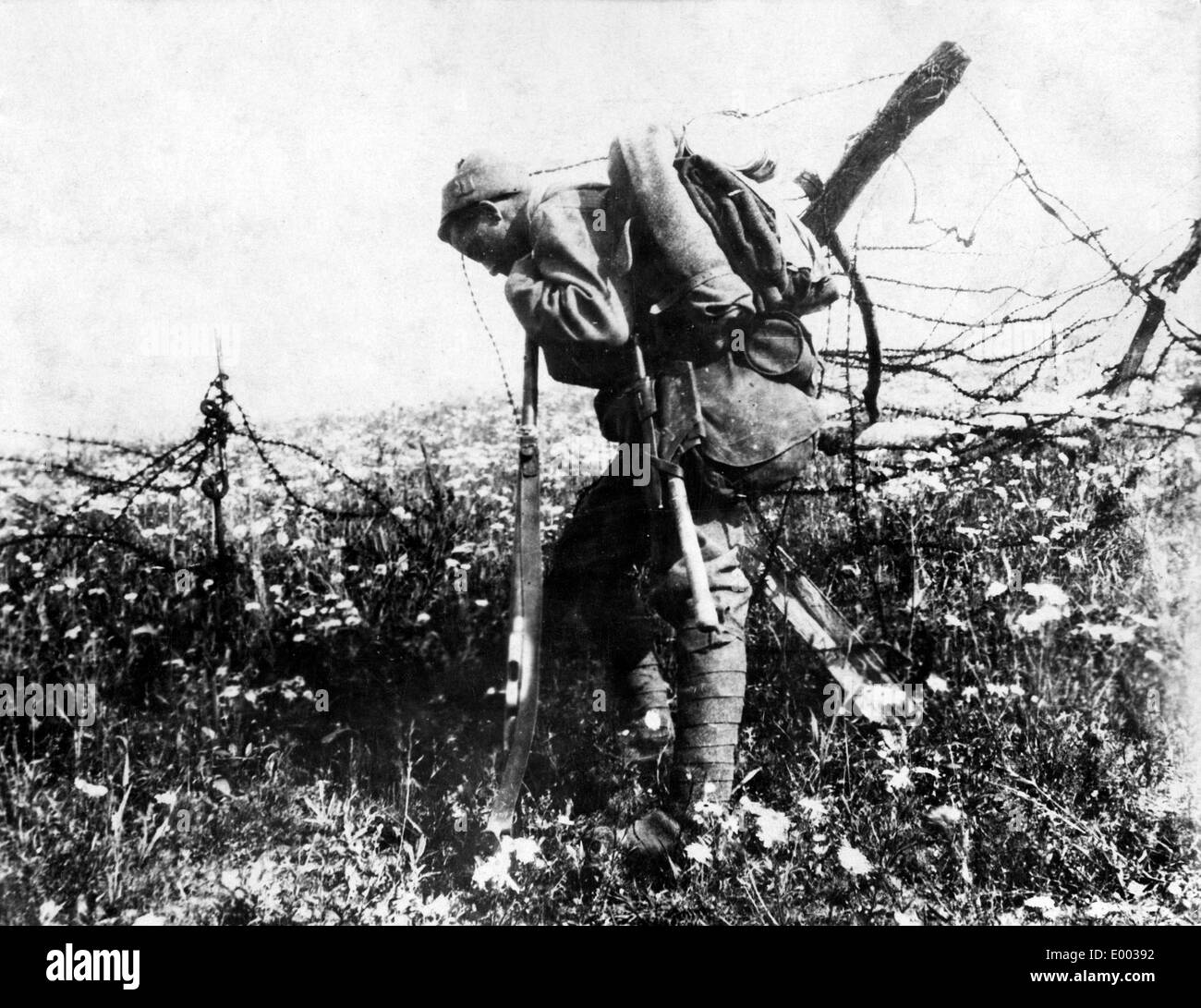 Soldat français à Verdun pendant la première guerre mondiale Banque D'Images