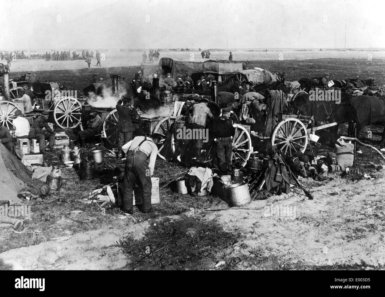 Cuisine de campagne allemande au Western Front, 1917 Banque D'Images