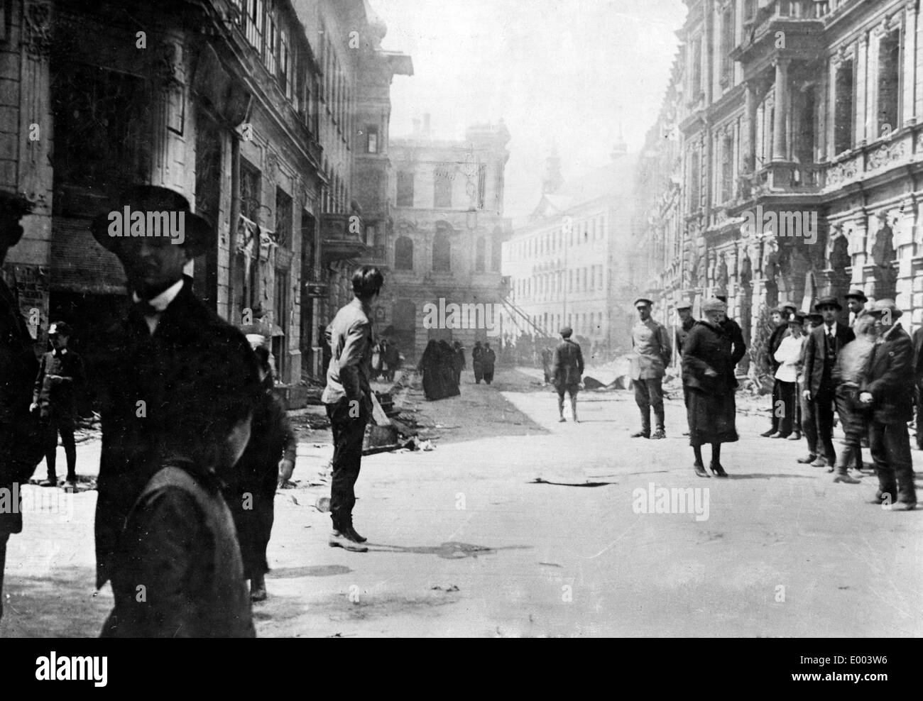 Street à Ternopil dans l'Est de la Galicie, 1917 Banque D'Images