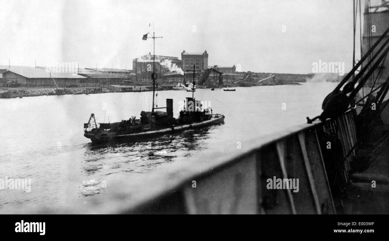 Le démineur sur la rivière Venta, 1916 Banque D'Images