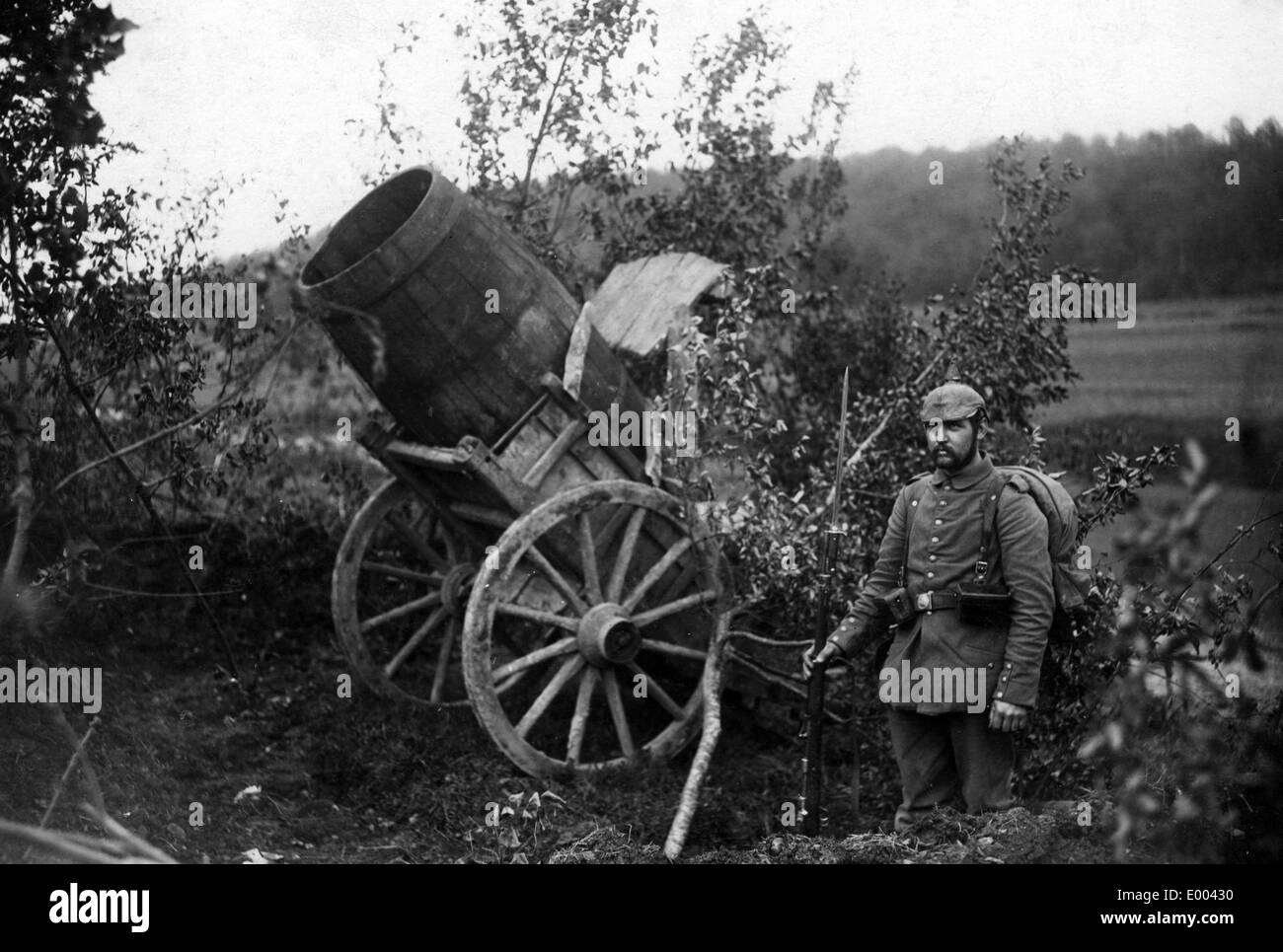 Soldat de l'artillerie allemande au Western Front, 1914 Banque D'Images