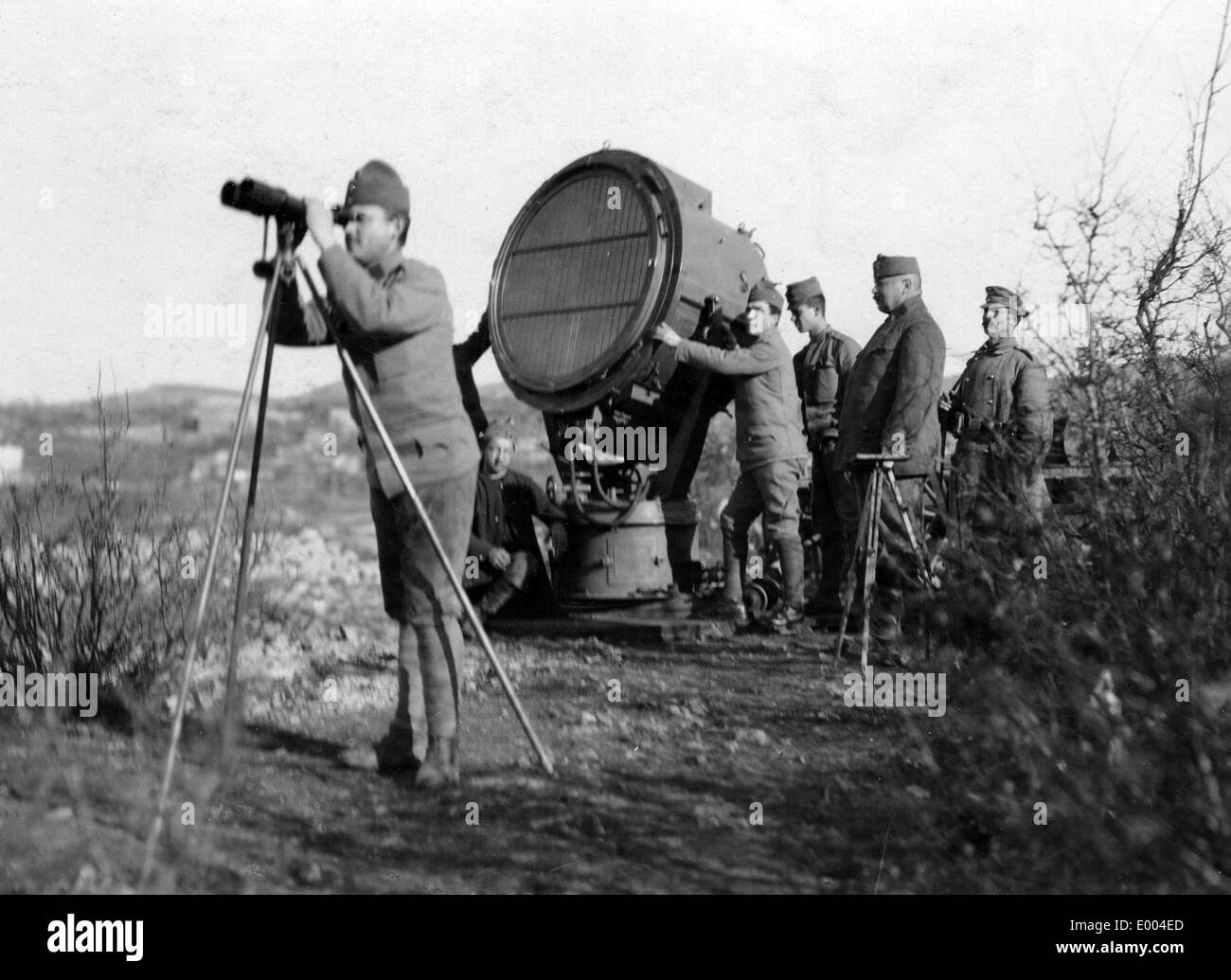 Projecteur LED utilisé à l'Isonzo, avant 1916 Banque D'Images