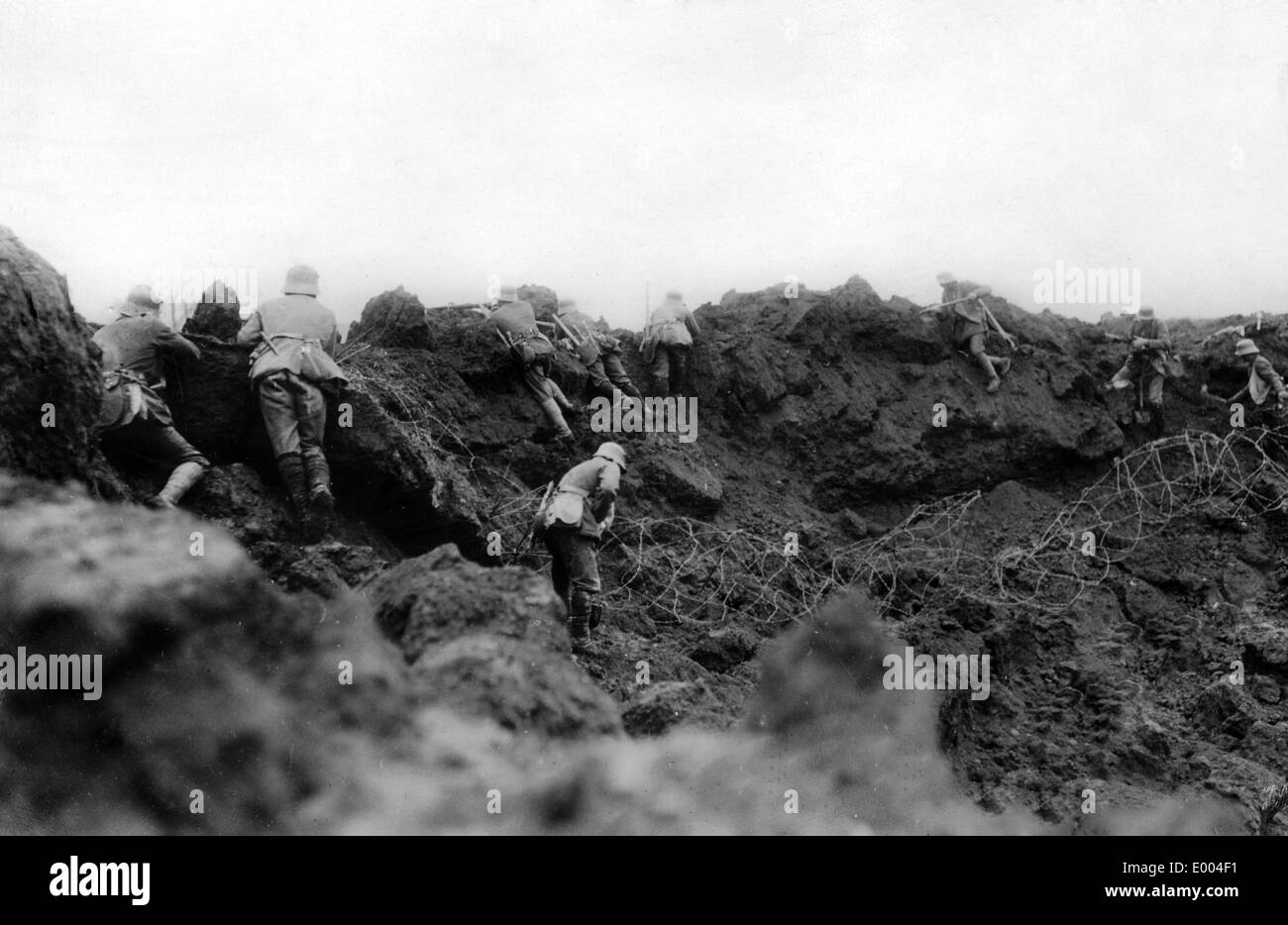 L'enrichissement d'un cratère pendant la Première Guerre mondiale Banque D'Images