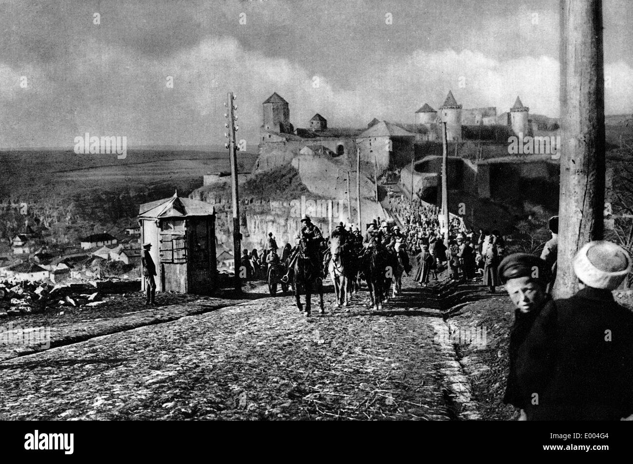 Les troupes austro-hongrois en mars 1918, Kamyanets-Podilsky Banque D'Images