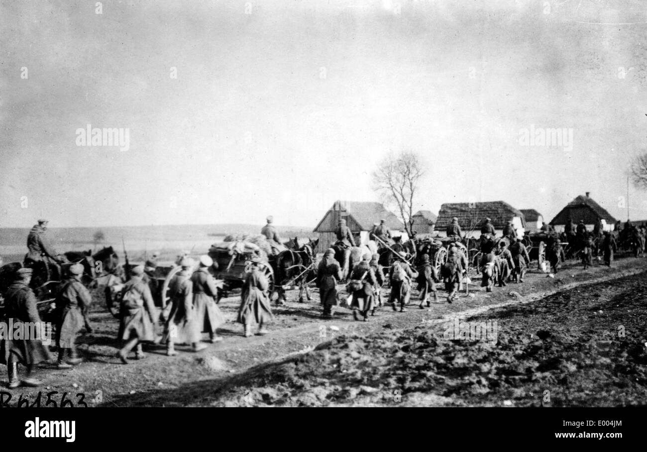 Les troupes russes marchant Banque D'Images