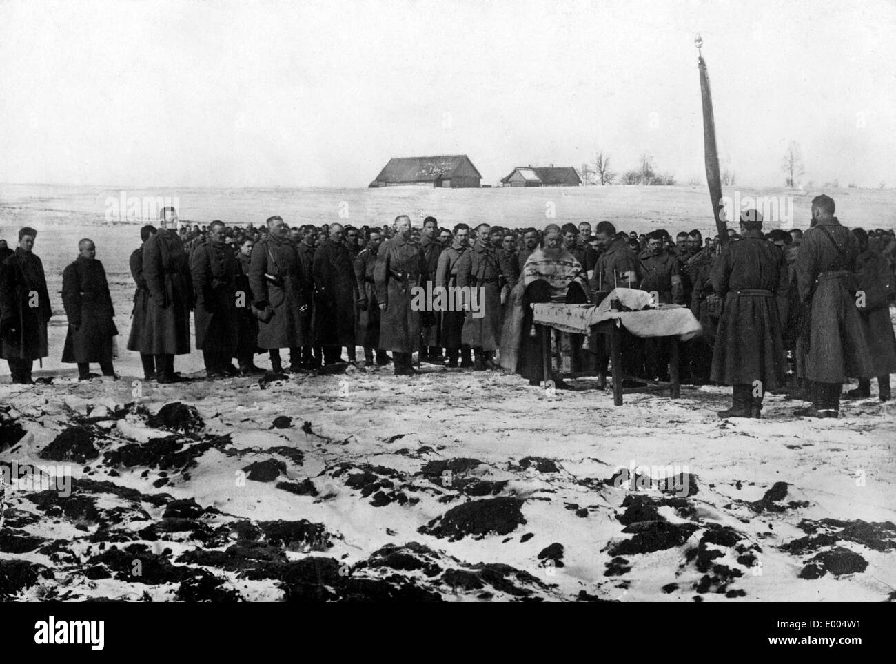 Culte orthodoxe russe dans le domaine, 1915 Banque D'Images