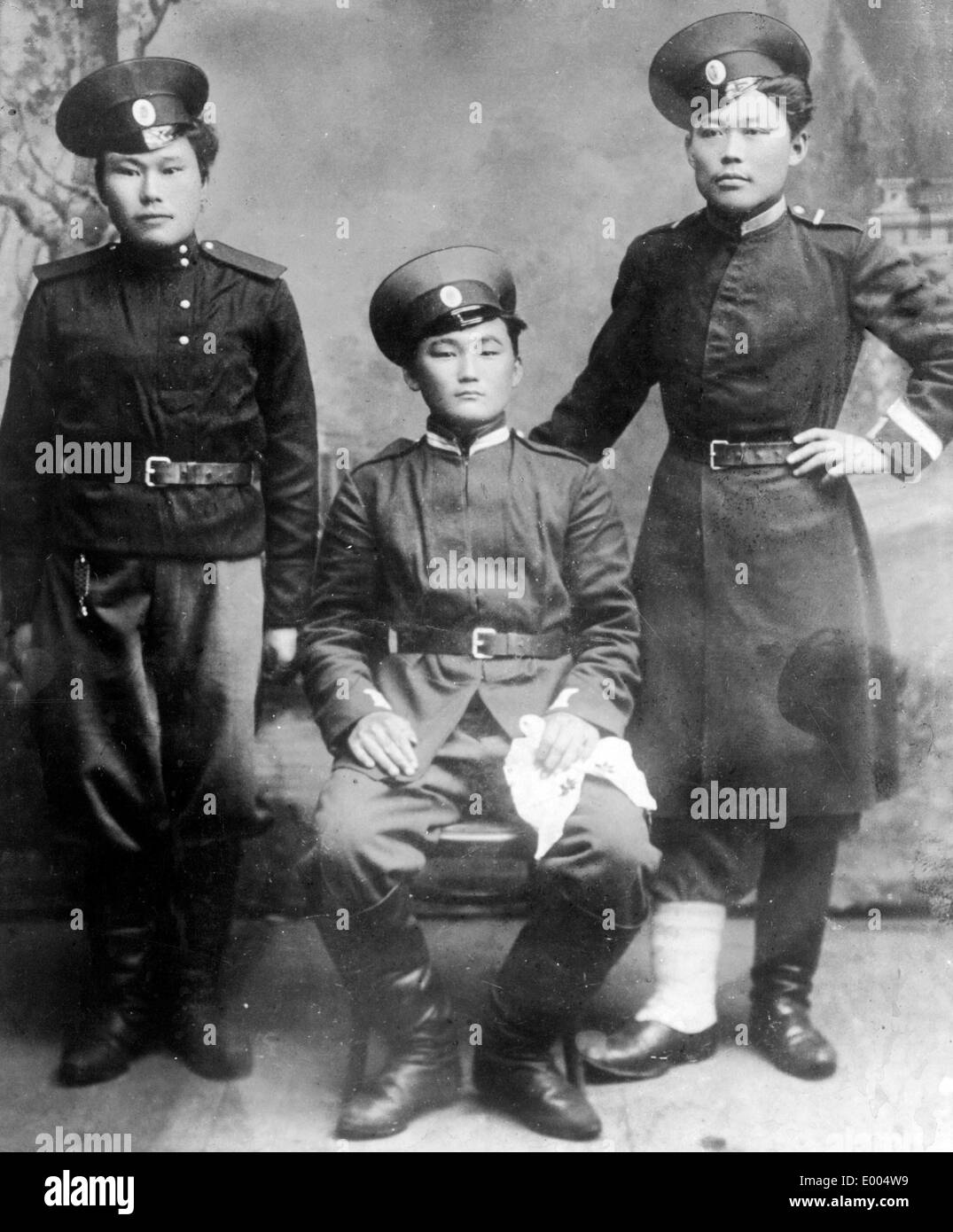 Les soldats de Mongolie occidentale, kalmouk, 1914 Banque D'Images