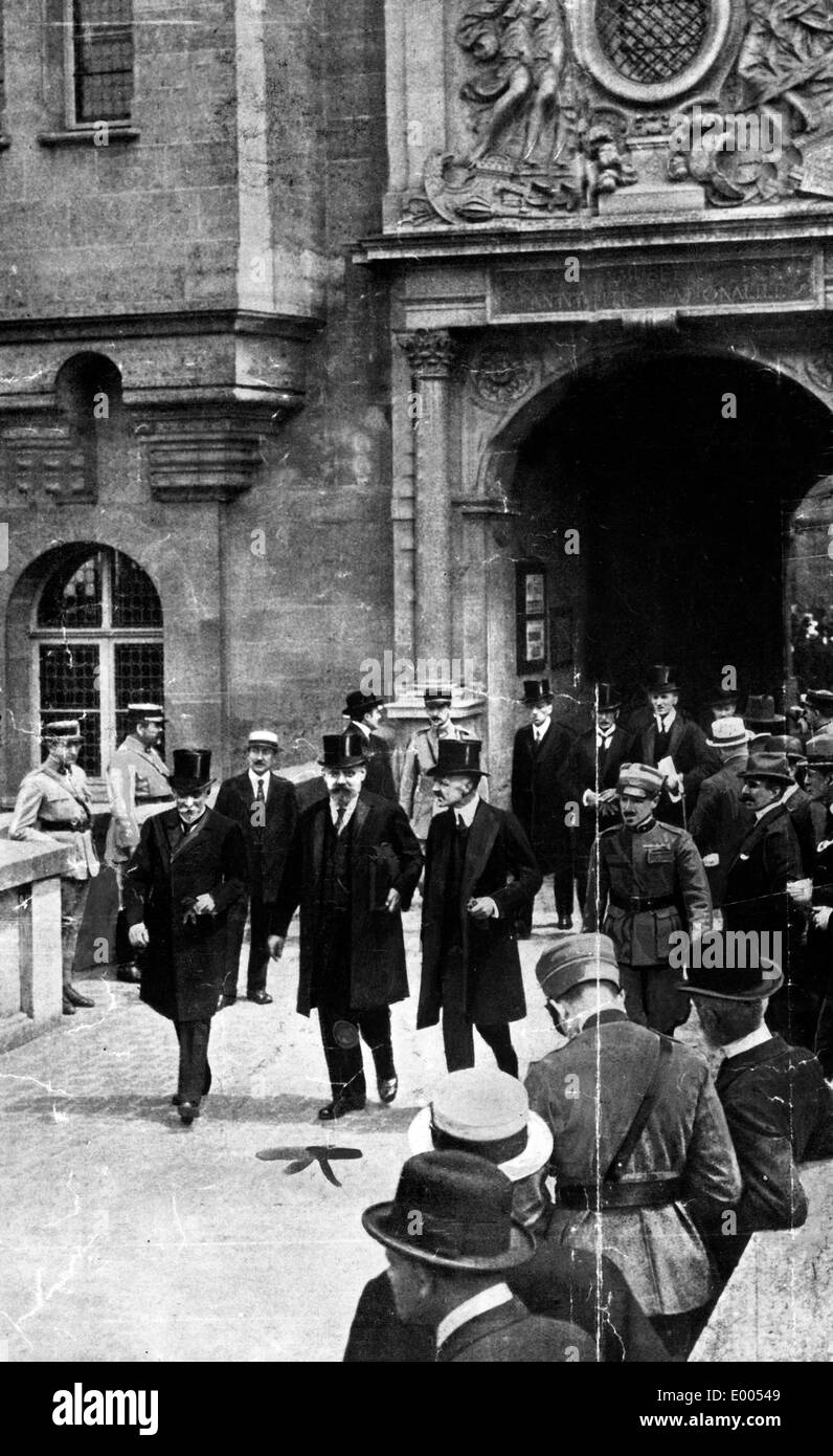 La délégation autrichienne Peeace dans St Germain, 1919 Banque D'Images