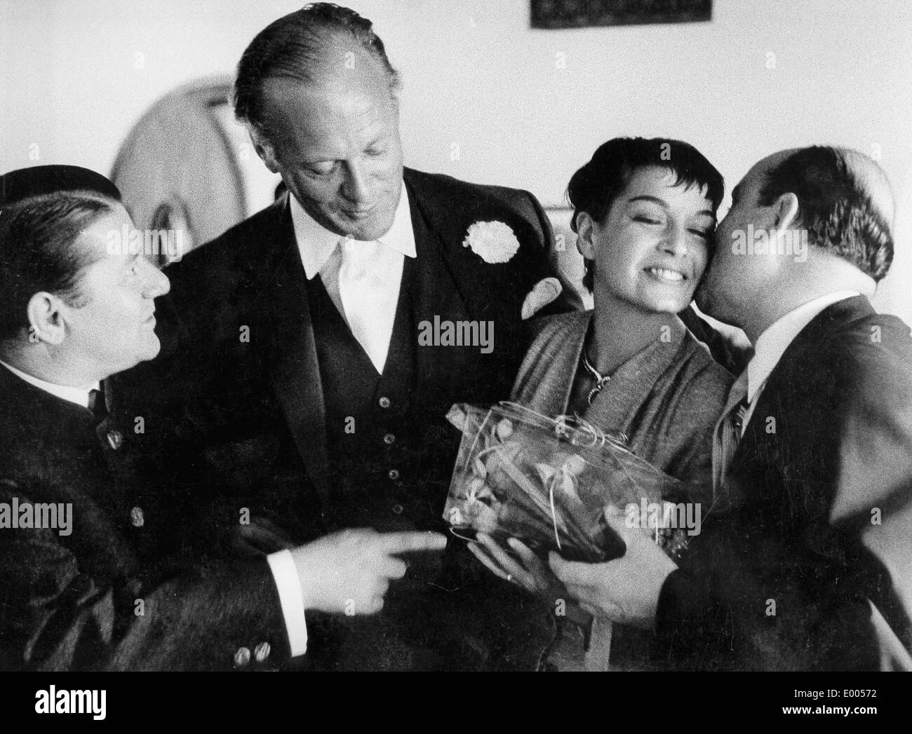 Le mariage de caillé Juergens et Eva Bartok à Schliersee, 1955 Banque D'Images