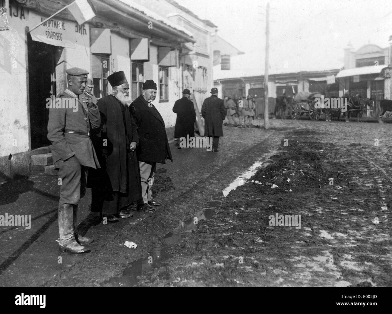 Poste de garde principal allemande en Serbie, 1915 Banque D'Images