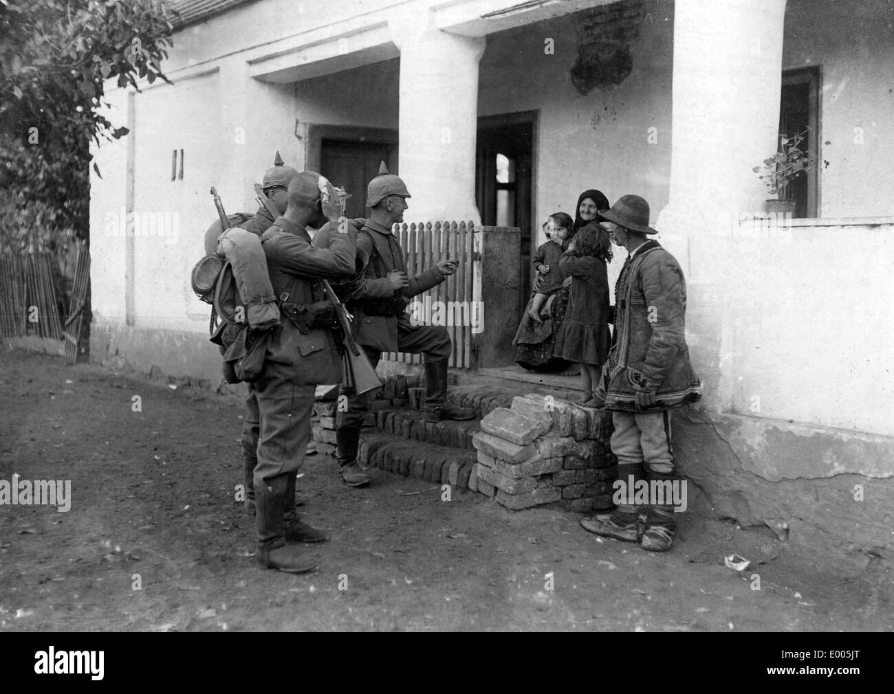 Soldats allemands en Serbie, 1915 Banque D'Images