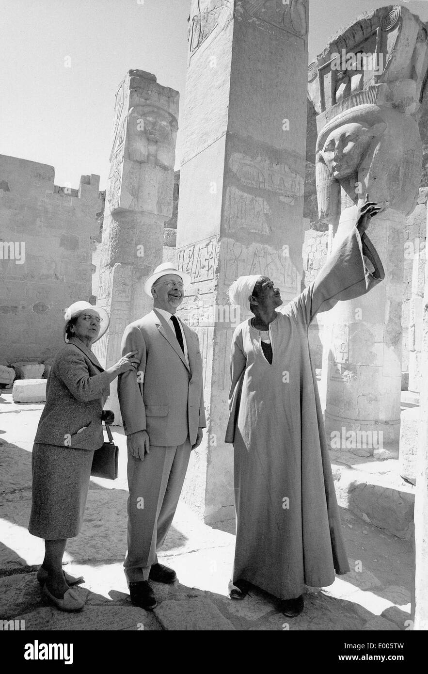 Walter Ulbricht et sa femme Lotte à Louxor, 1965 Banque D'Images